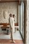Women's Mercerized Long Cardigan with Ribbon Detail - 2