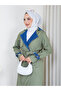 Women's Denim Detail Trench Coat - 7