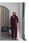 Scarf and Padded Blouse Pants Set