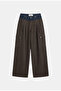 Women's Bitter Brown Super Palazzo Jeans with Belt Detail, Cargo Pocket, Special Design Denim Jean - 5