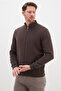 Ribbed Collar Zippered Regular Fit Jacket - 7