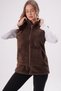 Brown High-Collar Plush Vest - 4