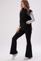 Black Stand Collar Plush Vest - 6