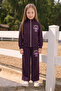 Bowknot Printed Stand Collar Zippered Girls' 2-Piece Set