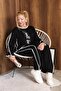 Plus Size Lettering Detailed Ribbed Suit - 7