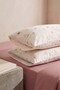 Powder Brown Soft Floral Double Elastic Bed Sheet Set 160X200 cm - 3 Pieces - 4