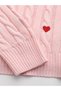 Heart Embroidery Detailed Hair Braided Crop Women's Sweater - 5