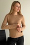 Soft Textured Knitwear Sweater with Button Detail on the Sleeves - 5
