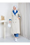Women's Denim Detail Trench Coat - 6