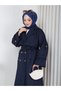 Women's Long Draped Belted Oversized Trench Coat - 3