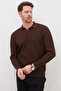 Patterned Apaş Collar Knitwear Sweater - 7