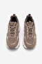 Women's Suede Textured Mesh Detailed Multi-Piece Thick Sole Lace-Up Casual Sneaker Terita Mink Suede - 7