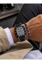 Steel Cord Calendar Featured 5 Atm Water Resistant Men's Wristwatch Vs.Blkt.1213
