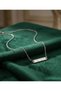 Steel Plate Engraved Necklace - Silver Color Engraving Thin Chain Minimal Non-Tarnish Unisex Women Men Necklace - 3
