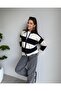 Striped Soft Textured Cardigan with Front Zipper - 2
