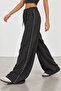 Anthracite Staple Detailed Wide Leg Elastic Waist Women's Sweatpants - 4