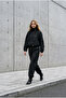 Women's Black Balloon Gold Zippered Spring Short Trench Coat Windbreaker Yy101418 - 6