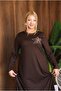 Plus Size Floral Brooch Detailed Dress - 6