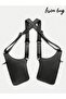 Chest and Shoulder Bag with Adjustable Strap, Multiple Pockets, Double-Sided Faux Leather - 6