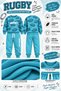 Boys' Rugby Ball Printed Cotton Sweatshirt and Pants Tracksuit Set Ak119 - 2