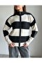 Striped Soft Textured Cardigan with Front Zipper - 5