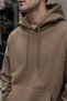 Men's Winter 3-Strand Fleece Hooded Oversize Sweatshirt with Kangaroo Pocket - Brown - 8