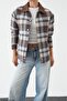 Women's Snap Fastener Plaid Quilted Premium Jacket - 2