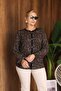 Plus Size Gilded Blouse with Button Detail - 5