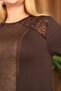 Plus Size Dress with Lace and Stone Detailing - 8