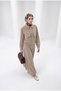 Pocket Detailed Zippered Short Jacket and Long Skirt Two-Piece Set Beige 26Yt650 - 2