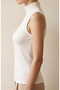Women's White Sleeveless Turtleneck Blouse - 4