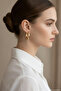 Yellow Shiny Hoop Earrings Women's Bijouterie Accessory - 2