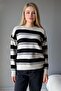 Striped Crew Neck Soft Textured Knit Sweater - 2