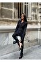 Women's Black Belted Padded Shirt - 4