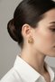 Stylish Design Zircon Stone Yellow Color Hoop Earrings Special Day Gift for Women - 2
