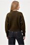 Women's Tilia Crop Khaki Soft Textured Cardigan - 7
