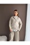 Soft Textured Half-Buttoned Knitted Sweater - 3