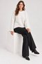 Women's Bearded Hooded Knitwear Sweater Oversize Crew Neck Wide Sleeve Winter Wear - 2