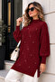 Stone Detailed Knitwear Sweater K6035 Claret Red