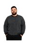 Men's Large Size Melange Anthracite Thessaloniki Crew Neck Sweatshirt 3Xl-4Xl-5Xl-6Xl