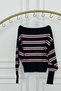 Boat Neck Striped Sweater - 4