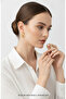 Yellow Tone Shiny Thick Hoop Earrings Stylish and Modern Design for Women - 3