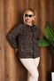 Plus Size Gilded Blouse with Button Detail - 3