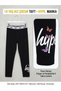 Girl's Black Tights with Butterfly Pattern and Elastic Waist in Lycra - 2