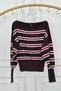 Boat Neck Striped Sweater - 3