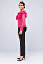 Plus Size Stylish Blouse with Detachable Bow Brooch Detail and Organza Flounce Sleeves. - 2