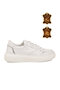 White Genuine Leather Anatomical Comfortable Sole Women's Casual Sneaker Shoes Z202 Z - 3