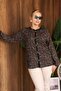 Plus Size Gilded Blouse with Button Detail - 2