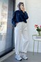 Premium Shalwar Cut Jean Trousers with Stitching Detail - 5