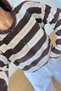 Brown Soft Textured Striped Sweatshirt - 2